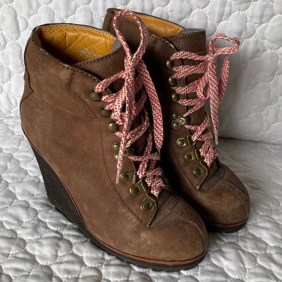 ASH Zenith Lace-Up Wedge Hiking Boots Size 8 - Picture 1 of 10